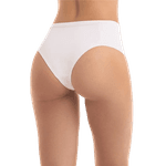 Calcinha Tanga Lisa Cós Médio Branco 1201 P (40)