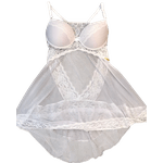 Camisola Tule Renda Branco M (42)