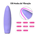 Capsula Vibratoria Aveludada Recarregavel Preto
