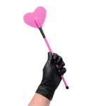 Chibata Couro Sintético De Coração 35CM Rosa