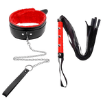 Coleira Com Guia Corrente E Chicote Apeluciada