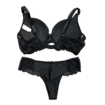 Conjunto Canelado E Renda Preto 46 (GG)