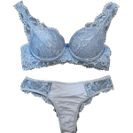 Conjunto Em Renda Com Bojo Fio Frozen P (40)