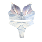 Conjunto fio Micro e Renda Com bojo Soft Branco M (42)