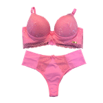 Conjunto Renda Rosa Pantera M (42)