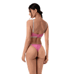 Conjunto Top Com Bojo E Calcinha Fio Conforto Rosa Milk Shake G