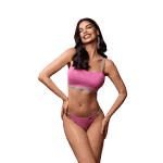 Conjunto Top Com Bojo E Calcinha Fio Conforto Rosa Milk Shake G