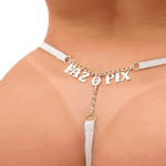 Fio Dental Branco Com frase Pronta Strass Faz o pix 