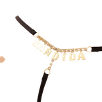 Fio Dental Preto Frase Strass Yaffa Bandida Tam Unico