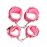 Kit Sado Erótico Bandage 6 Peças Rosa 