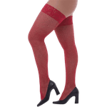 Meia 7/8 Com Pé Arrastão Vermelho Tamanho U