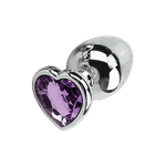 Plug Anal Aço Inoxidável Coração Lilás Tamanho G