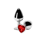 Plug Anal Aço Inoxidável Coração Vermelho Tamanho M
