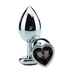 Plug Anal De Aço Inoxidável De Coração Tamanho M (42) Cor Preto