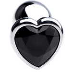 Plug Anal De Aço Inoxidável Formato Coração Preto Tamanho G