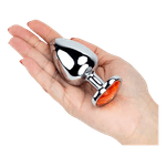 Plug Anal De Coração Laranja Tamanho M