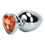 Plug Anal De Coração Laranja Tamanho M