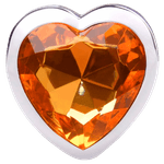 Plug Anal De Coração Laranja Tamanho M