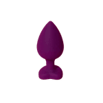 Plug Anal Em Silicone Roxo Com Coração Rosa M