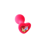 Plug Anal Em Silicone Rosa Coração Transparente M