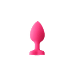 Plug Anal Em Silicone Rosa Coração Transparente M