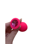 Plug Anal Em Silicone Rosa Tamanho M
