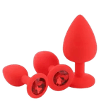 Plug Anal Em Silicone Cor Vermelho Tamanho G