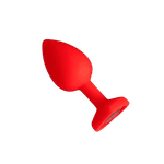 Plug Anal Em Silicone Vermelho Tamanho P