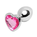 Plug Anal De Aço Inoxidável Formato Coração Pink Tamanho G