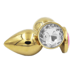 Plug Anal Joia Dourado Transparente Tamanho P