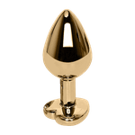 Plug Anal P Aço Dourado Coração Roxo