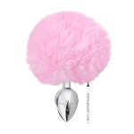 Plug Anal Pompom Cor Rosa Tamanho P