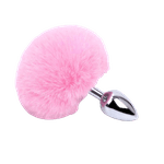 Plug Anal Pompom Cor Rosa Tamanho P