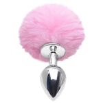 Plug Anal Pompom Cor Rosa Tamanho P