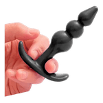 Plug Anal Silicone Ondulações Preto Tamanho M