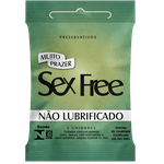 Preservativo Não Lubrificado com 3 Unidades Sex Free