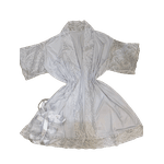 Robe Com Renda Manga Curta Branco TAM U
