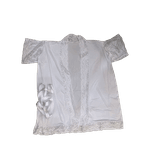 Robe Com Renda Manga Curta Branco TAM U