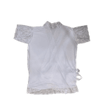 Robe Com Renda Manga Curta Branco TAM U