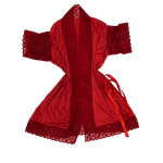 Robe Com Renda Manga Curta Vermelho TAM U