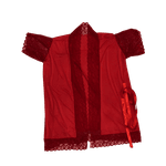 Robe Com Renda Manga Curta Vermelho TAM U