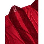Robe Com Renda Manga Curta Vermelho TAM U