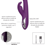 Super Vibrador Ponto G Com Estimulador Rabbit Roxo