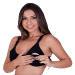 Sutiã Amamentação Preto Micro Sem Bojo E Sem Aro 46 (GG)