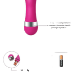 Vibrador Com Anéis Ponto G Toque Aveludado 10x2,5cm Rosa 