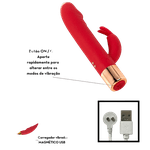 Vibrador Formato Glande Com Estimulador Rabbit