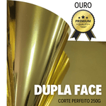 25 folhas Papel Lamicote Dupla Face Ouro 30x30