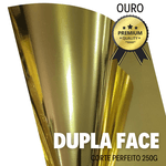 25 folhas Papel Lamicote Dupla Face Ouro 30x30