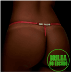 Calcinha fio dental com frase que brilha no Escuro (Vermelha)