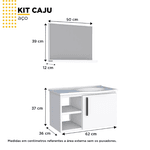 KIT ARMÁRIO AÇO CAJU 60CM SUSPENSO C/ESPELHEIRA 50CM COZIMAX – DIVERSAS CORES